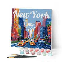 Afbeelding in Gallery-weergave laden, Mini Schilderen op Nummer met Frame - Reisposter New York City