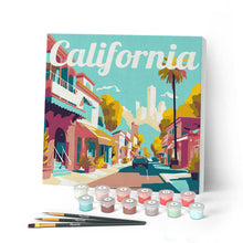 Afbeelding in Gallery-weergave laden, Mini Schilderen op Nummer met Frame - Reisposter Straat in California