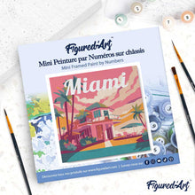 Afbeelding in Gallery-weergave laden, Mini Schilderen op Nummer met Frame - Reisposter Miami
