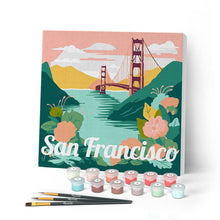 Afbeelding in Gallery-weergave laden, Mini Schilderen op Nummer met Frame - Reisposter San Francisco