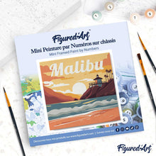 Afbeelding in Gallery-weergave laden, Mini Schilderen op Nummer met Frame - Reisposter Malibu