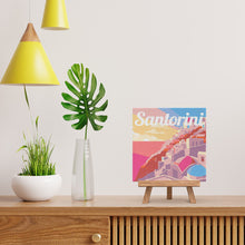Afbeelding in Gallery-weergave laden, Mini Schilderen op Nummer met Frame - Reisposter Santorini Zonsondergang