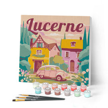 Afbeelding in Gallery-weergave laden, Mini Schilderen op Nummer met Frame - Reisposter Luzern