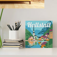 Afbeelding in Gallery-weergave laden, Mini Schilderen op Nummer met Frame - Reisposter Hallstatt
