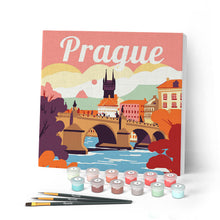 Afbeelding in Gallery-weergave laden, Mini Schilderen op Nummer met Frame - Reisposter Prague