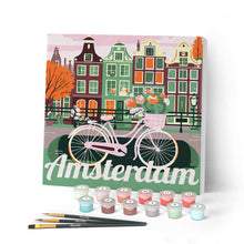 Afbeelding in Gallery-weergave laden, Mini Schilderen op Nummer met Frame - Reisposter Amsterdam