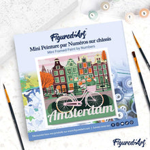 Afbeelding in Gallery-weergave laden, Mini Schilderen op Nummer met Frame - Reisposter Amsterdam
