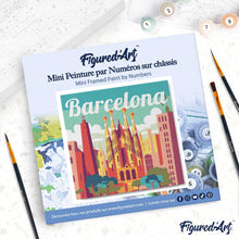 Afbeelding in Gallery-weergave laden, Mini Schilderen op Nummer met Frame - Reisposter Barcelona