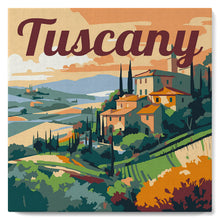 Afbeelding in Gallery-weergave laden, Mini Schilderen op Nummer met Frame - Reisposter Toscane Zomer
