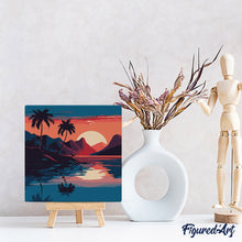 Afbeelding in Gallery-weergave laden, Mini Schilderen op Nummer met Frame - De Zee en de Zonsondergang