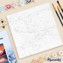 Afbeelding in Gallery-weergave laden, Mini Schilderen op Nummer met Frame - De Zee en de Zonsondergang