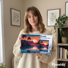 Afbeelding in Gallery-weergave laden, Mini Schilderen op Nummer met Frame - De Zee en de Zonsondergang