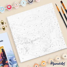 Afbeelding in Gallery-weergave laden, Mini Schilderen op Nummer met Frame - Kleurrijke Zonsondergang bij het Meer