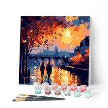 Afbeelding in Gallery-weergave laden, Mini Schilderen op Nummer met Frame - Romantische Nacht