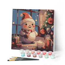 Afbeelding in Gallery-weergave laden, Mini Schilderen op Nummer met Frame - Blije Sneeuwpop in de Kamer