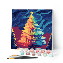 Afbeelding in Gallery-weergave laden, Mini Schilderen op Nummer met Frame - Kleurrijke Kerstboom
