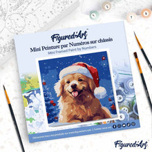 Afbeelding in Gallery-weergave laden, Mini Schilderen op Nummer met Frame - Hond in Besneeuwde Kerst