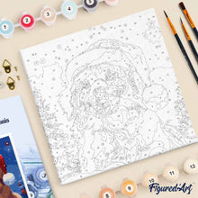 Afbeelding in Gallery-weergave laden, Mini Schilderen op Nummer met Frame - Hond in Besneeuwde Kerst