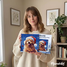Afbeelding in Gallery-weergave laden, Mini Schilderen op Nummer met Frame - Hond in Besneeuwde Kerst
