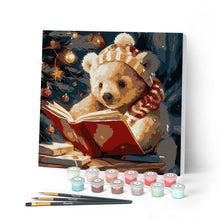Afbeelding in Gallery-weergave laden, Mini Schilderen op Nummer met Frame - Schattige lezende beer