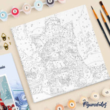 Afbeelding in Gallery-weergave laden, Mini Schilderen op Nummer met Frame - Schattige Kat met Rode Sjaal