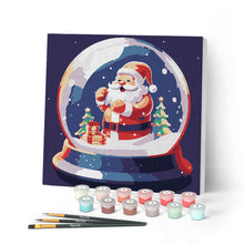 Afbeelding in Gallery-weergave laden, Mini Schilderen op Nummer met Frame - Kerstman in Sneeuwbol