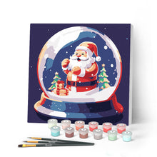 Afbeelding in Gallery-weergave laden, Mini Schilderen op Nummer met Frame - Kerstman in Sneeuwbol