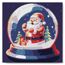 Afbeelding in Gallery-weergave laden, Mini Schilderen op Nummer met Frame - Kerstman in Sneeuwbol