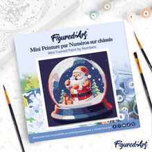 Afbeelding in Gallery-weergave laden, Mini Schilderen op Nummer met Frame - Kerstman in Sneeuwbol