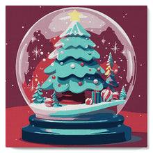Afbeelding in Gallery-weergave laden, Mini Schilderen op Nummer met Frame - Kerstboom in Sneeuwbol