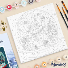 Afbeelding in Gallery-weergave laden, Mini Schilderen op Nummer met Frame - Sneeuwpop in Sneeuwbol