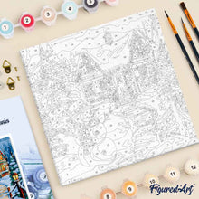 Afbeelding in Gallery-weergave laden, Mini Schilderen op Nummer met Frame - Sneeuwpop en het Huisje