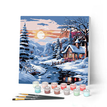 Afbeelding in Gallery-weergave laden, Mini Schilderen op Nummer met Frame - Lieflijk Winterhuisje