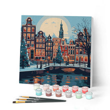 Afbeelding in Gallery-weergave laden, Mini Schilderen op Nummer met Frame - Kerst in Amsterdam