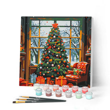 Afbeelding in Gallery-weergave laden, Mini Schilderen op Nummer met Frame - Kerstboom in de Woonkamer