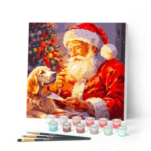 Afbeelding in Gallery-weergave laden, Mini Schilderen op Nummer met Frame - Kerstman en een Hond