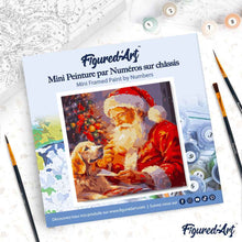 Afbeelding in Gallery-weergave laden, Mini Schilderen op Nummer met Frame - Kerstman en een Hond