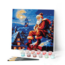 Afbeelding in Gallery-weergave laden, Mini Schilderen op Nummer met Frame - Kerstman en de Nachtelijke Hemel