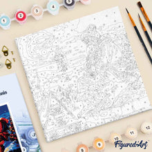 Afbeelding in Gallery-weergave laden, Mini Schilderen op Nummer met Frame - Kerstman en de Nachtelijke Hemel