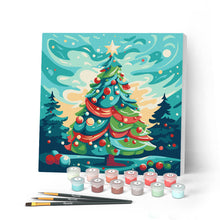 Afbeelding in Gallery-weergave laden, Mini Schilderen op Nummer met Frame - Abstracte Kerstboom
