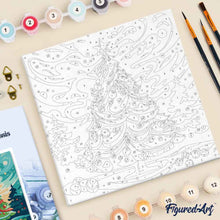 Afbeelding in Gallery-weergave laden, Mini Schilderen op Nummer met Frame - Abstracte Kerstboom