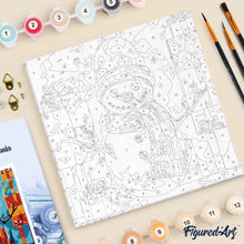 Afbeelding in Gallery-weergave laden, Mini Schilderen op Nummer met Frame - Sneeuwpop en cadeaus
