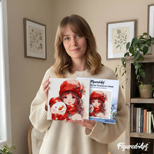 Afbeelding in Gallery-weergave laden, Mini Schilderen op Nummer met Frame - Mooi meisje en sneeuwpop