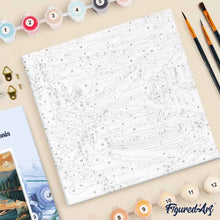 Afbeelding in Gallery-weergave laden, Mini Schilderen op Nummer met Frame - Bergmeer met kano