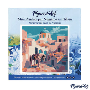 Mini Schilderen op Nummer met Frame - Santorini paardenscène