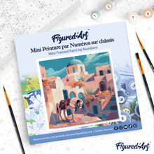 Afbeelding in Gallery-weergave laden, Mini Schilderen op Nummer met Frame - Santorini paardenscène