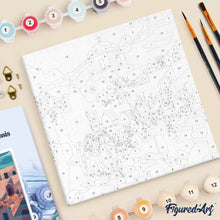 Afbeelding in Gallery-weergave laden, Mini Schilderen op Nummer met Frame - Santorini paardenscène