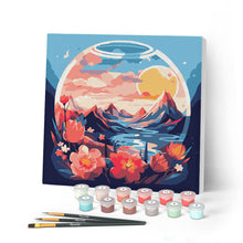 Afbeelding in Gallery-weergave laden, Mini Schilderen op Nummer met Frame - Bergen in de glazen bol