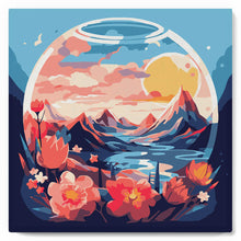 Afbeelding in Gallery-weergave laden, Mini Schilderen op Nummer met Frame - Bergen in de glazen bol