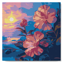 Afbeelding in Gallery-weergave laden, Mini Schilderen op Nummer met Frame - Hibiscus bij zonsondergang